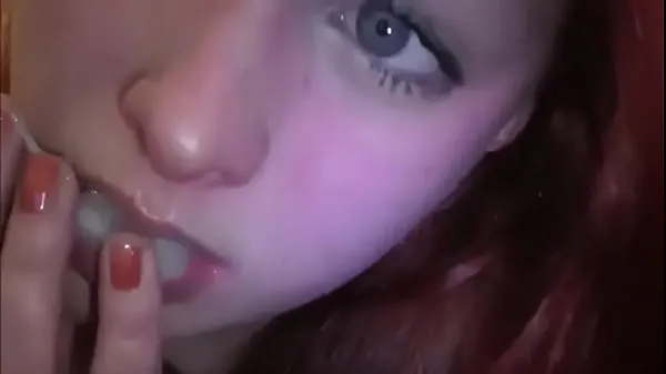 XXX Married redhead playing with cum in her mouth fresh Clips